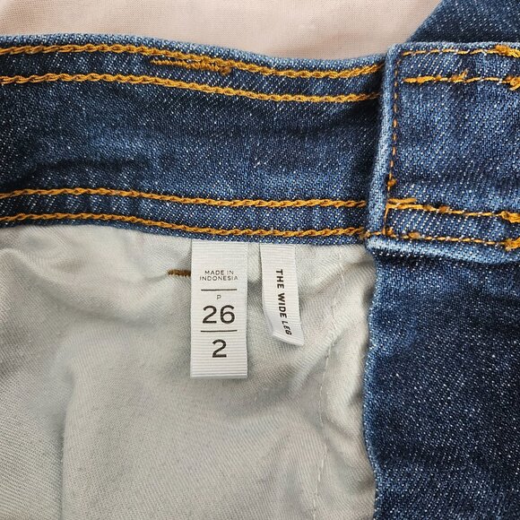 LOFT Dark Blue Women's Wide Leg Jeans, Size 2P (26P) - Picture 9 of 10
